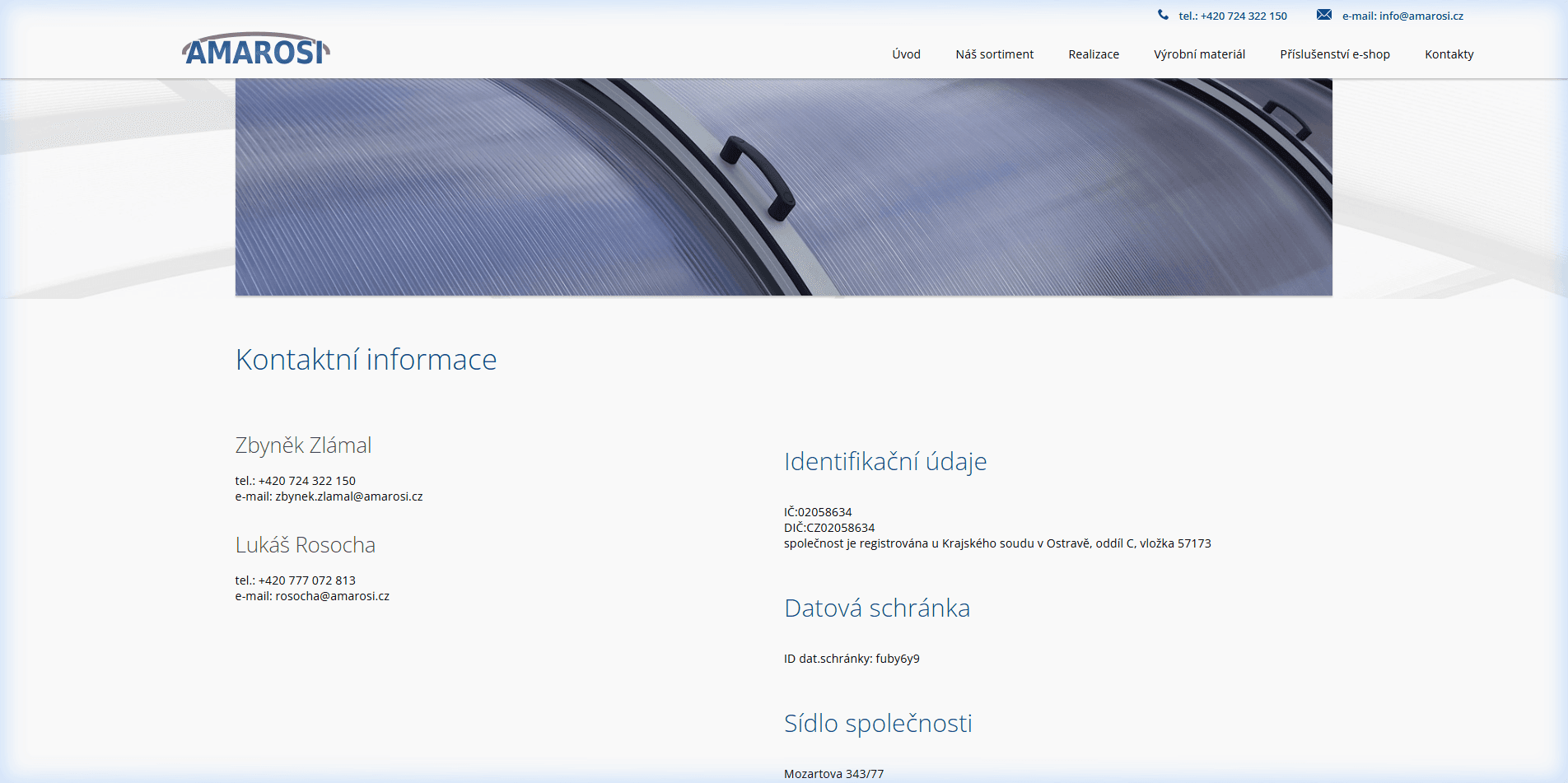 Starý web — jednoduchý výpis kontaktů