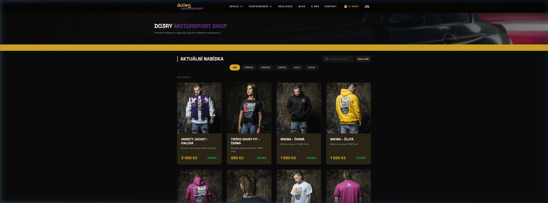 Nový web — 40+ produktů s filtry a vyhledáváním