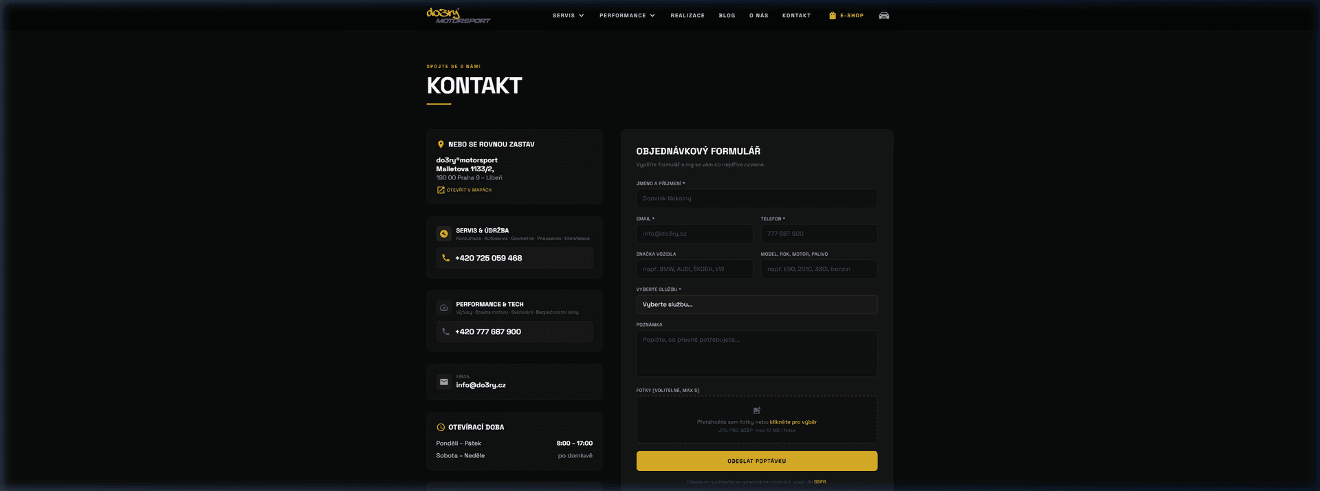 Nový web — profesionální dvousloupcový layout