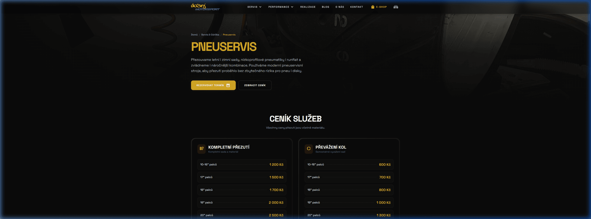 Nový web — pneuservis
