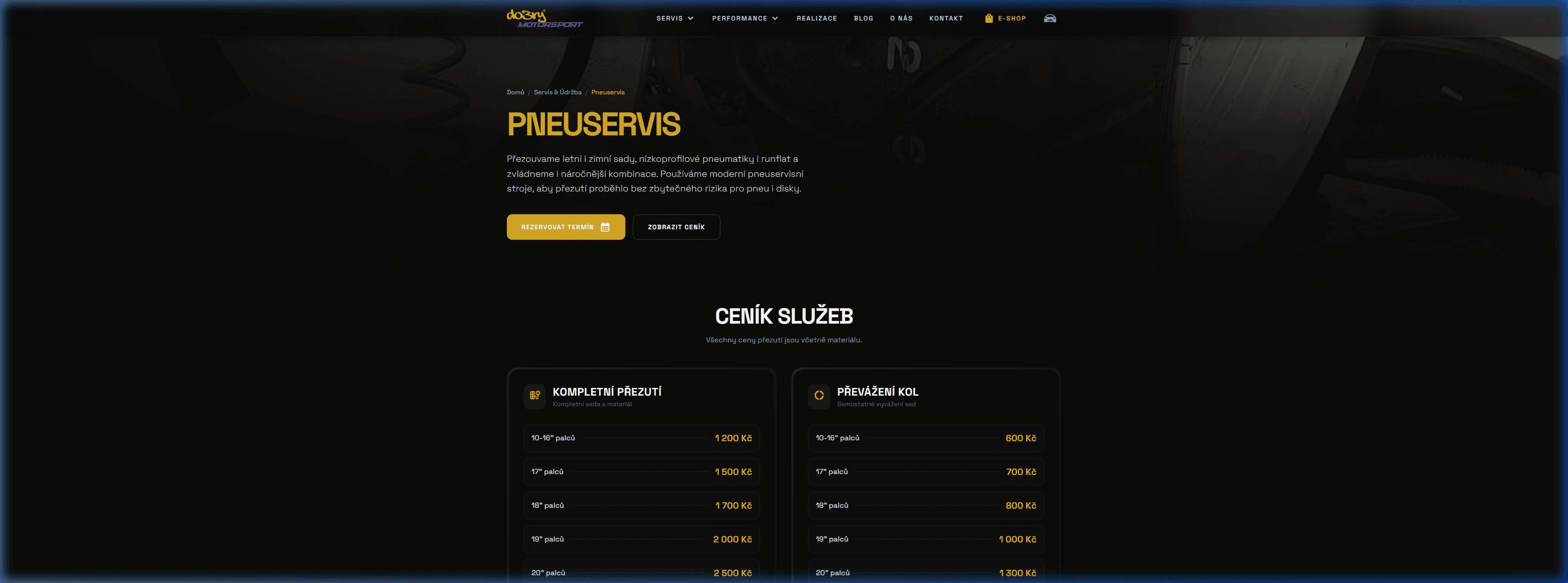 Nový web — pneuservis