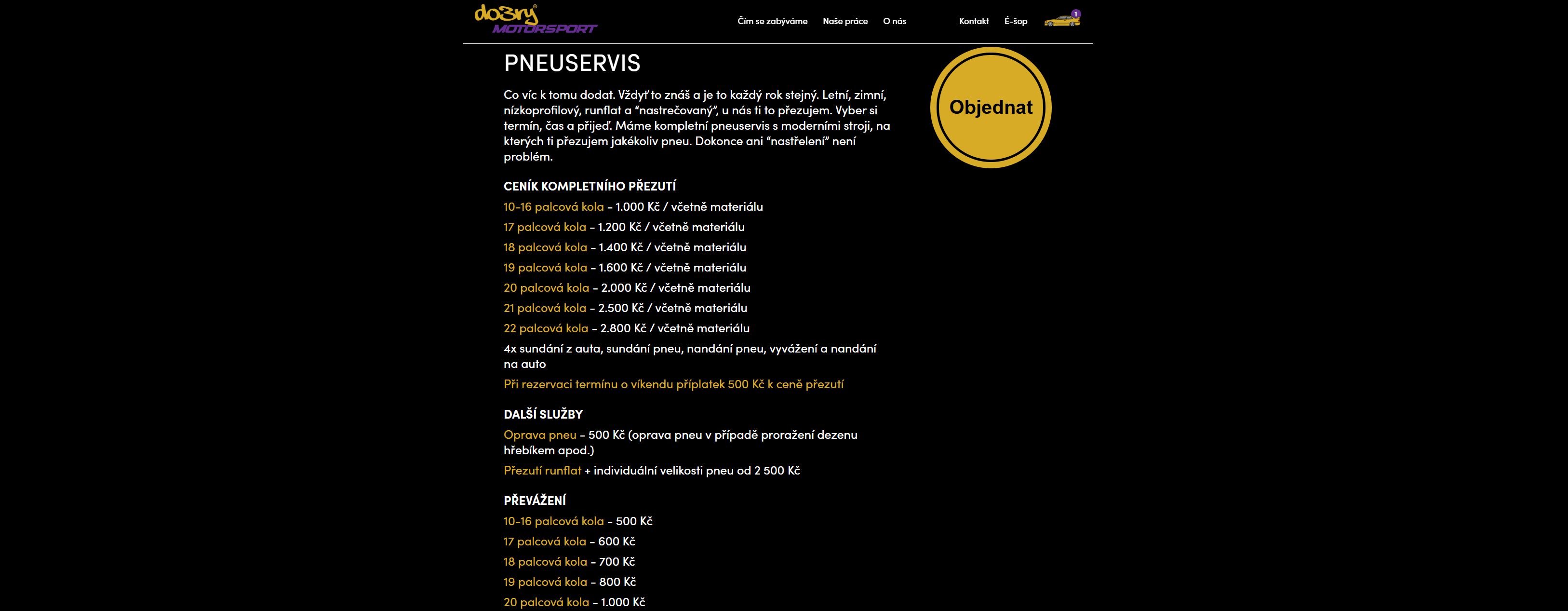 Starý web — pneuservis