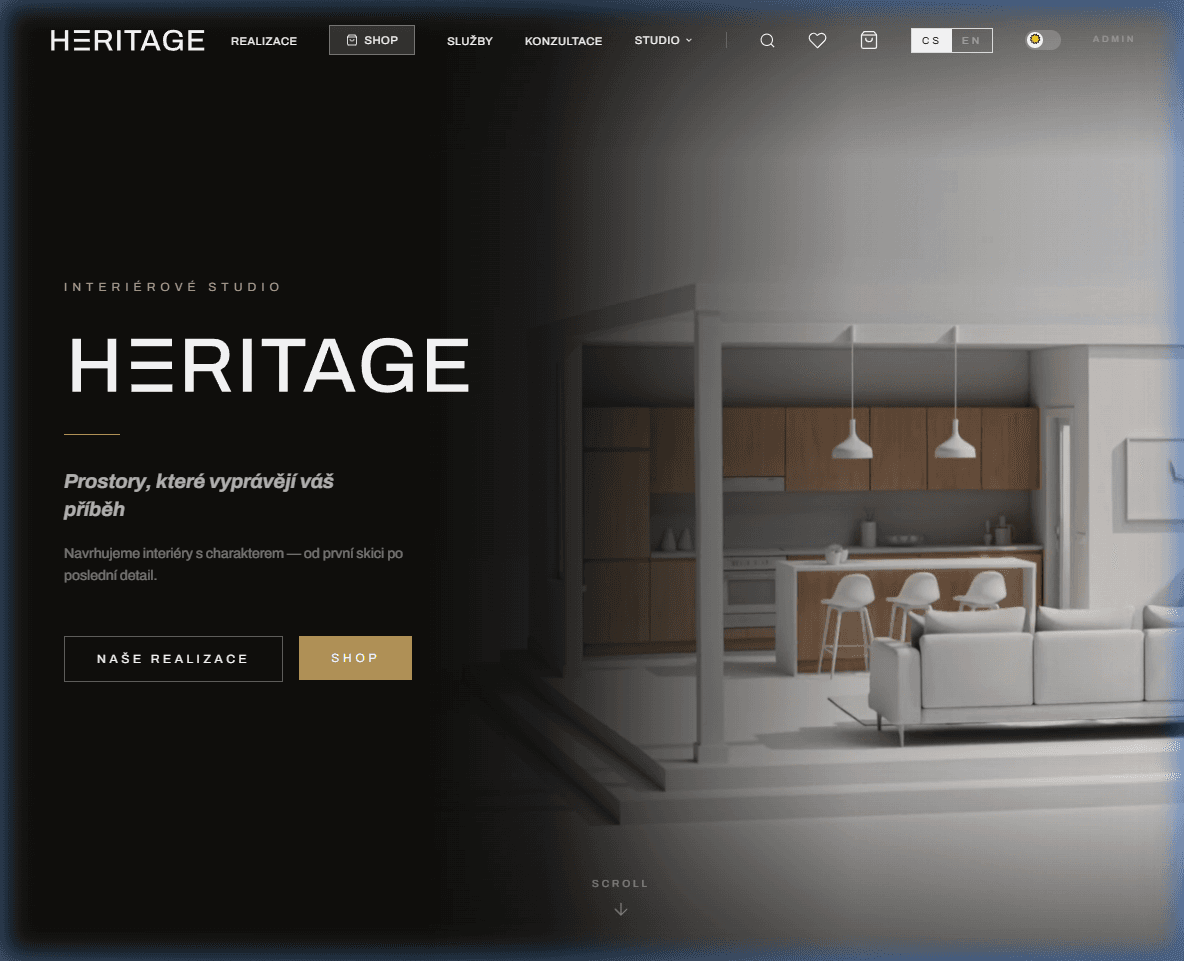 Heritage Shop — živá ukázka e-shop